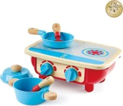 Hape Ξύλινη Μικρή Κουζίνα Με Τηγάνι, Κατσαρόλα Και 2 Σπάτουλες – Toddler Kitchen Set (E3170)