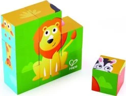Hape Ξύλινα Παζλ Κύβων Ζώα Της Ζούγκλας Lungle Animal Block Puzzle 9 Τμχ (E1619)