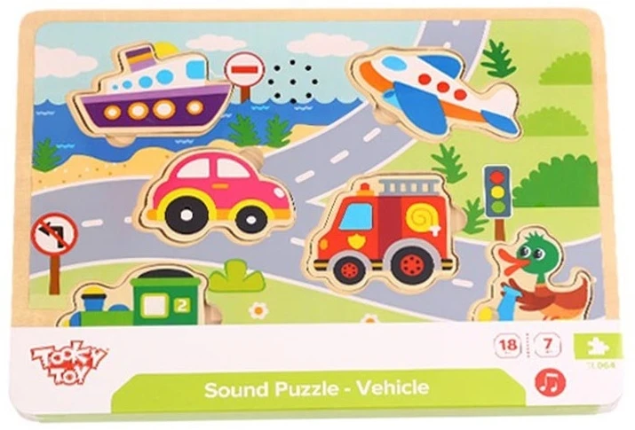 Tooky Toy Tooky Ξύλινο Σφηνώματα Με Ήχους Οχημάτων (TL064) 4 Tooky Toy Tooky Ξύλινο Σφηνώματα Με Ήχους Οχημάτων (TL064) - Image 2