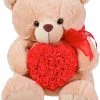 Λούτρινο Αρκουδάκι Μπεζ 40 εκ Με Καρδιά Λουλούδια (VL224014) -Winfun Shop 209845