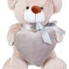 Λούτρινο Αρκουδάκι Μπεζ 25 εκ Με Βελούδινη Καρδιά Χρώμα Γκρι (VL222516) -Winfun Shop 209849