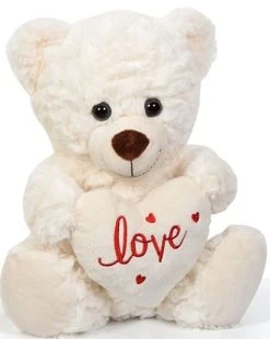 Christakopoulos Λούτρινο Αρκουδάκι Με Καρδιά Μπεζ 25 εκ (Β1145)