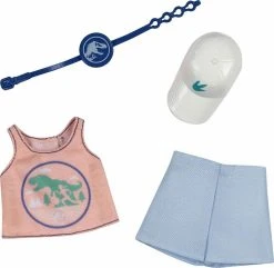 MATTEL Barbie Μοδάτα Σύνολα- Διάσημες Μόδες- Jurassic World Μπλούζα με Τζιν Φούστα (GRD46) -Winfun Shop 210650 1