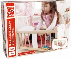 Hape Happy Doll Furniture Ξύλινο Λίκνο Κούκλας Rock-A-Bye (E3601A) -Winfun Shop 211314 3