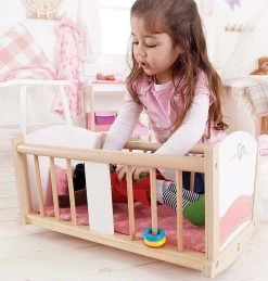 Hape Happy Doll Furniture Ξύλινο Λίκνο Κούκλας Rock-A-Bye (E3601A) -Winfun Shop 211314 4