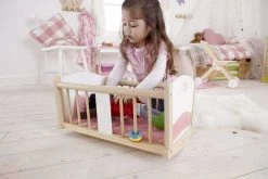 Hape Happy Doll Furniture Ξύλινο Λίκνο Κούκλας Rock-A-Bye (E3601A) -Winfun Shop 211314 5