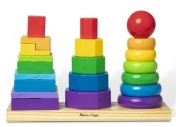 Melissa & Doug Ξύλινο Γεωμετρικό Παιχνίδι Στοίβαξης (567) -Winfun Shop 211936 1