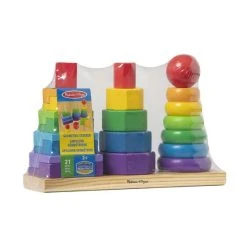 Melissa & Doug Ξύλινο Γεωμετρικό Παιχνίδι Στοίβαξης (567) -Winfun Shop 211936 1