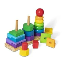 Melissa & Doug Ξύλινο Γεωμετρικό Παιχνίδι Στοίβαξης (567) -Winfun Shop 211936 2