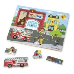 Melissa & Doug Ξύλινο Σφηνώματα με Ήχους Πυροσβεστικής (10736) -Winfun Shop 211954 1