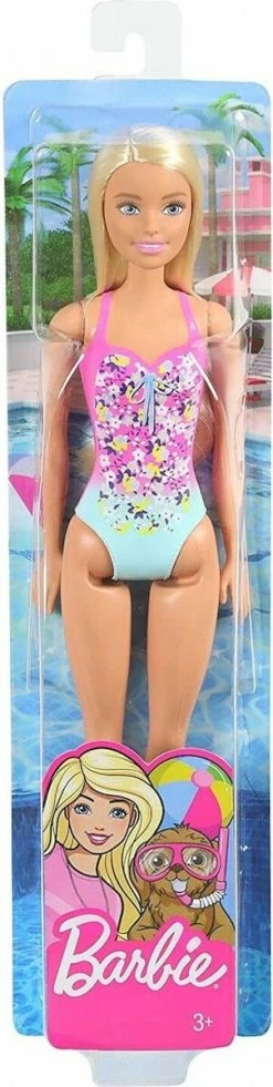 MATTEL Barbie Beach Water Play Ροζ Με Μπλε Μαγιώ (GHW37)