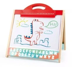 Hape Ξύλινο Βαλιτσάκι Πίνακας Δυο Όψεων Με Κιμωλίες Και Μαρκαδόρους (E1062) -Winfun Shop 221576 1