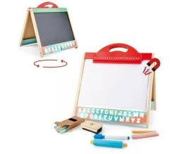 Hape Ξύλινο Βαλιτσάκι Πίνακας Δυο Όψεων Με Κιμωλίες Και Μαρκαδόρους (E1062) -Winfun Shop 221576 2