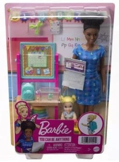 Mattel Barbie Σετ Επαγγελματα Με Παιδακια Και Ζωακια – Δασκάλα Μελαχρινή (HCN20)