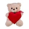 Λούτρινο Αρκουδάκι Μπεζ με Καρδιά Κόκκινη Βελούδο 25εκ (VL232564) -Winfun Shop 222737