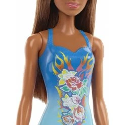 MATTEL Barbie Beach Water Play Γαλάζιο Μαγιό Με Φλόγες Και Λουλούδια (HDC51) 8 MATTEL Barbie Beach Water Play Γαλάζιο Μαγιό Με Φλόγες Και Λουλούδια (HDC51) -Winfun Shop 223240 2