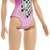 MATTEL Barbie Beach Water Play Ροζ Μαγιό Με Καρώ Σχέδια (HDC50)