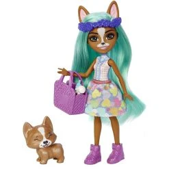MATTEL Enchantimals Baby Best Friends Κούκλα Kαι Ζωάκια Φιλαράκια Με Εκπλήξεις Crizia Corgi And Show (HLK86) -Winfun Shop 223249 1