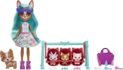 MATTEL Enchantimals Baby Best Friends Κούκλα Kαι Ζωάκια Φιλαράκια Με Εκπλήξεις Crizia Corgi And Show (HLK86) -Winfun Shop 223249 2