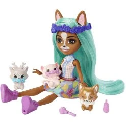 MATTEL Enchantimals Baby Best Friends Κούκλα Kαι Ζωάκια Φιλαράκια Με Εκπλήξεις Crizia Corgi And Show (HLK86) -Winfun Shop 223249 3