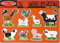 Melissa & Doug Ξύλινο Σφηνώματα με Ήχους Ζώα της Φάρμας (10726)