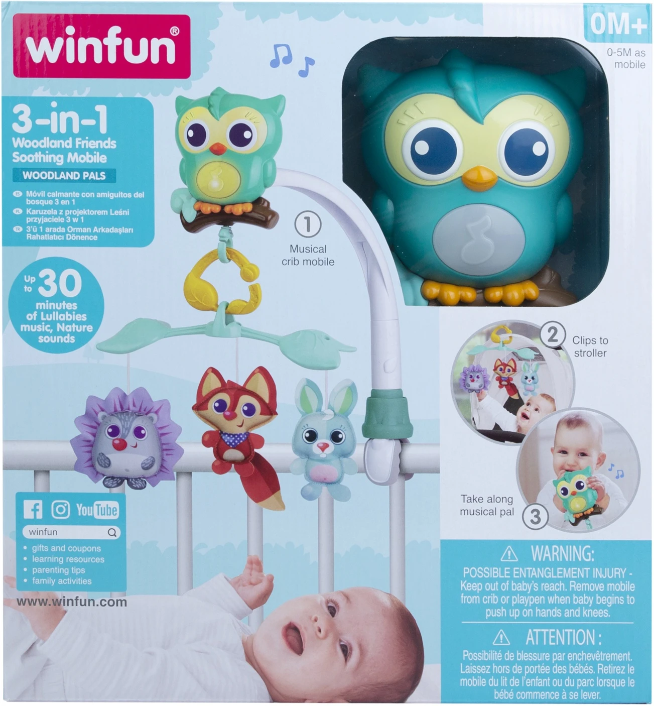 Winfun Μελωδικό Κρεμαστό 3 Σε 1 Forest Friends Shoothing Mobile (720010-NL) 4 Winfun Μελωδικό Κρεμαστό 3 Σε 1 Forest Friends Shoothing Mobile (720010-NL) - Image 2