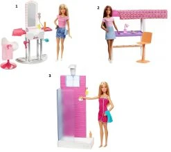 MATTEL Barbie Κουκλα Και Επιπλα Σε 3 Σχεδια (DVX51) -Winfun Shop 668763 1