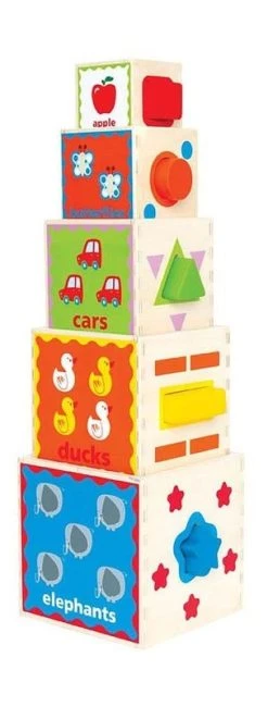 Hape Ξυλινη Πυραμιδα Με Κυβους (Ε0413)