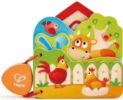 Hape Ξυλινα Baby’S Farm Animal Book Βιβλιαρακι Φαρμας (E0046A)