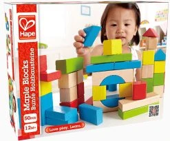 Hape Ξυλινα Maple Blocks Κυβοι Με Τσαντα Αποθηκευσης (E0409) -Winfun Shop 683031 1
