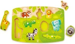 Hape Ξυλινα Jungle Peg Puzzle Παζλ Με Τα Ζωα Της Ζουγκλας (E1405A) -Winfun Shop 683032 1
