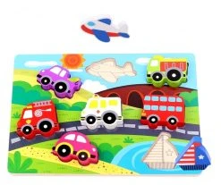 Tooky Toy Ξυλινο Σφηνωματα Μεσα Μεταφορας (TKC393)