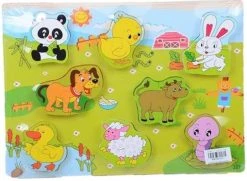 Blue Toys Παζλ Ξυλινο Ζωακια Φαρμας 8 σφηνώματα (MKI360143)