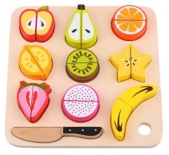 Tooky Toy Tooky Του Ξυλινο Παζλ Σφηνωματα Φρουτα Και Δισκος Κοπης (TL040)