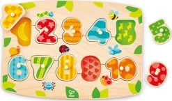 Hape Happy Puzzles Ξύλινο Παζλ Peg Νούμερα (E1404A)