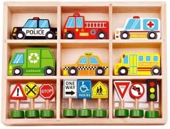 Tooky Toys Ξύλινο Σετ Κυκλοφοριακής Αγωγής (TKF050)