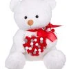 Λούτρινο Αρκουδάκι 40εκ Λευκό Με Καρδιά Απο Πονπον (VL214005) -Winfun Shop 698032 scaled 1