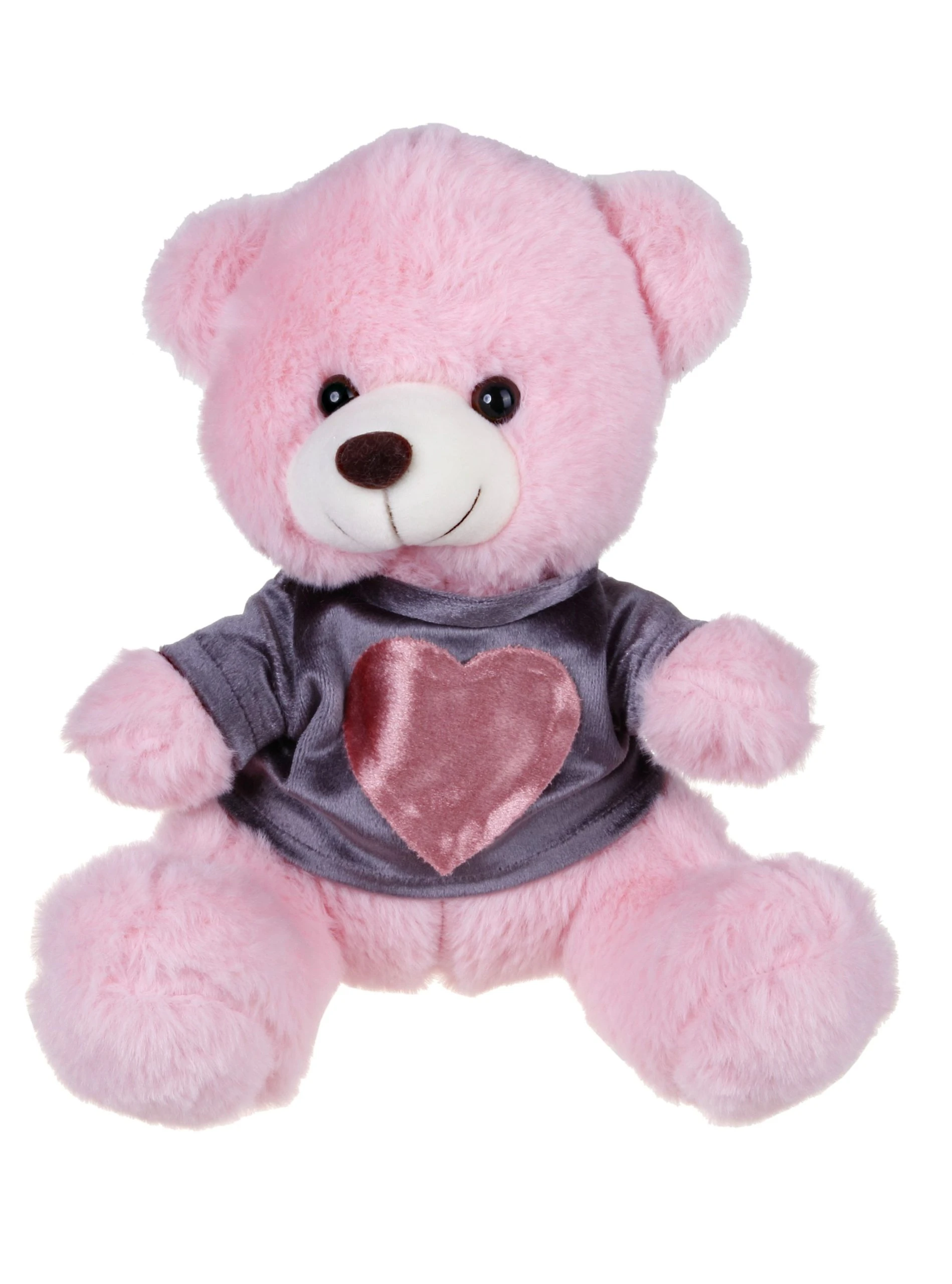 Λούτρινο Αρκουδάκι Χρώμα Σάπιο Μήλο, 20 εκ Με Γκρι Μπλούζα Με Καρδιά (VL212012) 3 Λούτρινο Αρκουδάκι Χρώμα Σάπιο Μήλο, 20 εκ Με Γκρι Μπλούζα Με Καρδιά (VL212012)