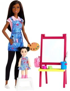MATTEL Barbie Σετ Επαγγέλματα Με Παιδάκια Και Ζωάκια Ζωγράφος (GJM30)